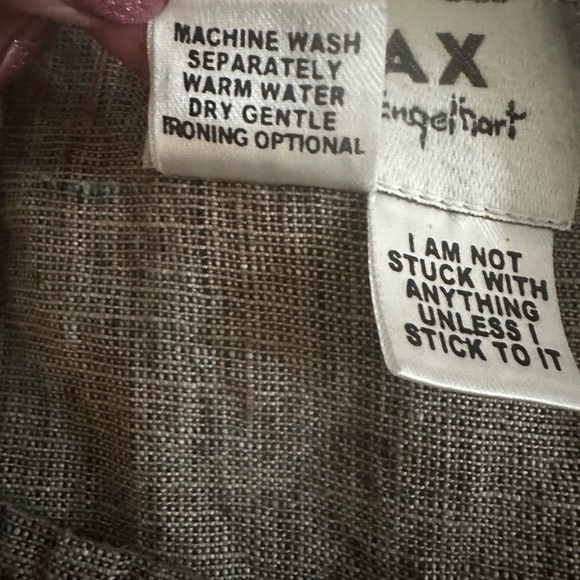 VINTAGE FLAX by Jeanne Engelhart Linen Bib Overalls Suspenders Jumpsuit Sz L - Picture 5 of 7